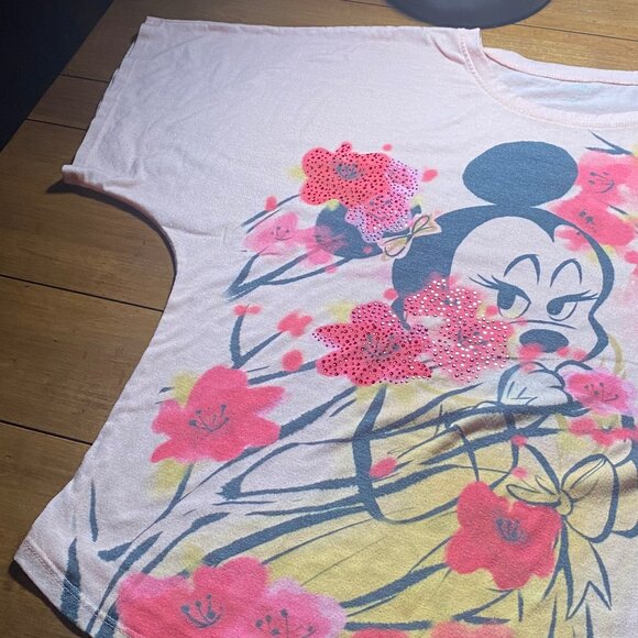 Women's Disney Minnie Mouse blouse Dolman Sleeves Sparkly beads Size XL - Picture 4 of 8